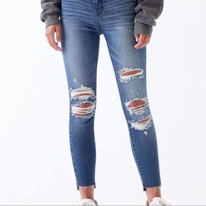 Pacsun high rise ankle jetting jeans dark wash size 24